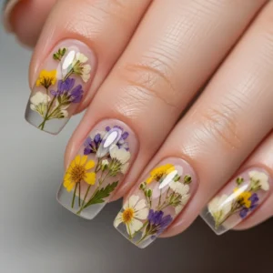 Pressed Flower Nails